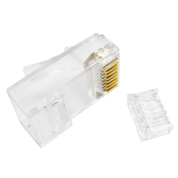 RJ45 Modular Plugs for UTP Cat6 Cable, 8P8C with Load Bar, 100 pcs