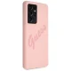 Guess Galaxy S21 Ultra Case Silicone Vintage Script, Pink