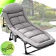 Folding Garden Lounger with Adjustable Backrest, Grey
