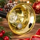 Metal Santa Claus Hand Bell with Handle, Gold