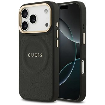 Guess Peony Hot Stamp MagSafe Phone Case Cover iPhone 17 Pro - Black