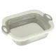 Collapsible Silicone Bowl / Cutting Board / Sink 4in1 5.5L, White/Grey