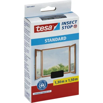 Tesa Insect Stop Standard Window Fly Net 1.3 m x 1.5 m Anthracite (55672)