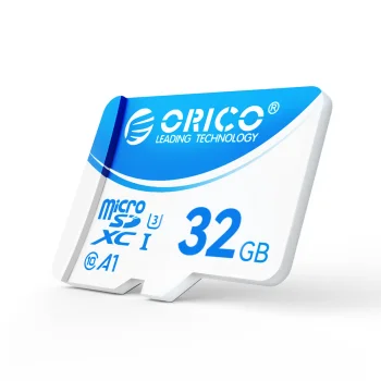 MicroSD Memory Card 32GB ORICO B3 U3 A1 Class 10 with SD Adapter, White and Blue