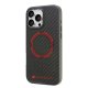 Audi Carbon Fiber Sport Red Circle MagSafe Phone Case Cover iPhone 16 Pro Max 6.9\" - Black