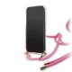 Guess 4G Gradient dėklas telefonui iPhone 11 Pro su dirželiu, rožinis
