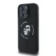 Karl Lagerfeld Silicone Karl&Choupette Heads Ring MagSafe Case for iPhone 16 Pro Max, Black