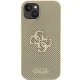 Guess iPhone 15 Case Perforated 4G Glitter, Gold