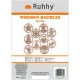 Ruhhy Wooden Christmas Tree Ornaments, 10 pcs, Brown / Beige