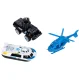 Police Station Toy Garage Playset 3 Level Car Park with Elevator 2 Cars and Helicopter
