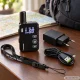 Mini walkie-talkie with 16 channels and USB-C charging, black, 1 unit