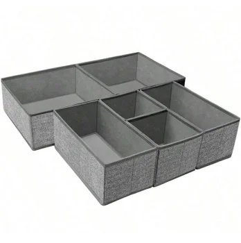 Wardrobe and Drawer Organizer Set, 6 pcs, Grey