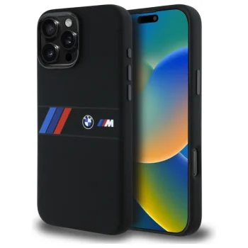 BMW iPhone 16 Pro Max Case Silicone Middle Stripe MagSafe, Black
