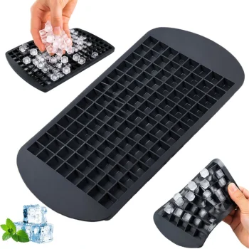 Silicone Ice Cube Tray 160 Mini Cubes Flexible Mold, Black