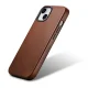 iCarer Leather Case for iPhone 14 Plus with MagSafe, Brown