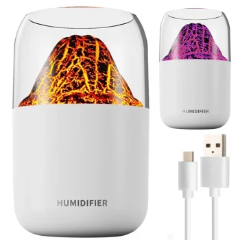 Ultrasonic Air Humidifier and Aroma Diffuser with LED Light, 300ml