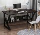Computer office desk with shelf, 100x60 cm, black