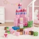 Multistore Magnetic Building Blocks for Kids, 96 Pieces, Pink Castle