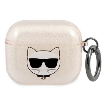 Karl Lagerfeld AirPods 3 Case Glitter Choupette Gold