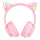 Onikuma B90 Wireless Gaming Headphones with Cat Ears, Pink