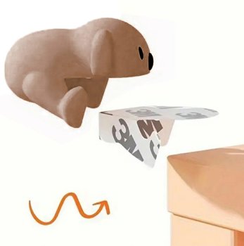 Silicone Corner Protectors for Baby Proofing, Dog Shape, 4 Pack, Brown