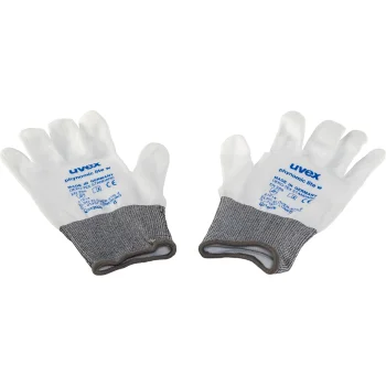 uvex phynomic lite w Assembly Safety Gloves, Size 8, White/Grey