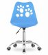 PRINT Swivel Office Chair Adjustable Eco-Leather with Chrome Base, Blue