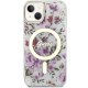 Guess iPhone 14 Plus vāciņš Flower MagSafe, caurspīdīgs