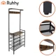 Ruhhy 27035 Hallway Coat Rack with Shoe Shelves, Black