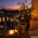Solar garden LED string lights with 20 icicle bulbs, warm white