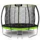 Neo-Sport NS-12C221 Garden Trampoline 374 cm with Inner Net and Ladder, Black/Green