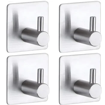 Self-Adhesive Metal Hooks No Drilling 4 pcs