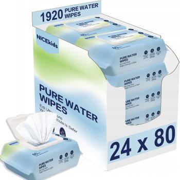 Nicekids Pure Water Wipes 99.9% 24X80 pcs