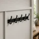 Wall-Mounted Clothes Rack, 10 Hooks, Matte Black