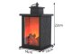 Decorative LED lantern with moving flame - battery-operated ambient light, black