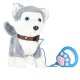 Interactive Walking Husky Dog Toy with Leash, Grey and White