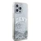 DKNY iPhone 15 Pro Case Liquid Glitters Arch Logo, White