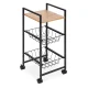 ModernHome Mobile Storage Trolley with 2 Baskets and Shelf