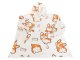 Warm Oversize Blanket Hoodie, Dog Design, White
