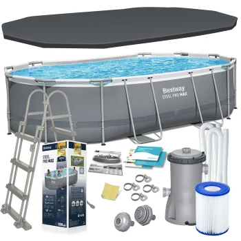 Bestway 56448 Power Steel Frame Pool 488x305x107 cm