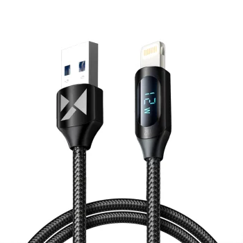 Wozinsky WUALC1 USB-A to Lightning Cable with LED 1m Black