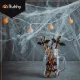 Ruhhy Artificial Spider Web with 2 Spiders, White