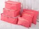 Travel Suitcase Organizer and Laundry Bag Set, 6 pcs, Salmon