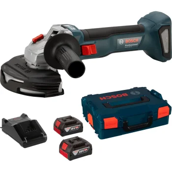 Bosch GWS 18V-8 L Cordless Angle Grinder, 125 mm, 2x 5.0 Ah Batteries, L-BOXX