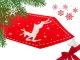 Christmas Table Runner with Reindeer, 205x35 cm, Red