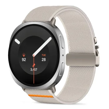 Tech-Protect Nylon Clasp Strap for Samsung Galaxy Watch 40/44/46 mm, Beige / Starlight