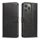 Leather Book Case for iPhone 16 Pro Max, Black