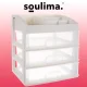 Soulima 19357 Cosmetics Organizer, Transparent/White