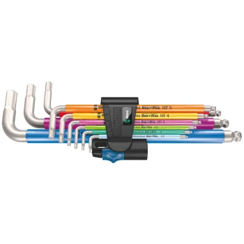 Wera 3950/9 Hex-Plus Multicolour HF Stainless 1 L-Key Set, 9 Pieces