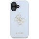 Guess Grained Big 4G Logo Case for iPhone 16 - Blue
